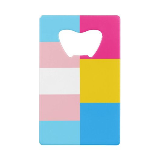 Transgender Pansexual Dual Pride Flag Geldbeutel Flaschenöffner (Vorderseite)