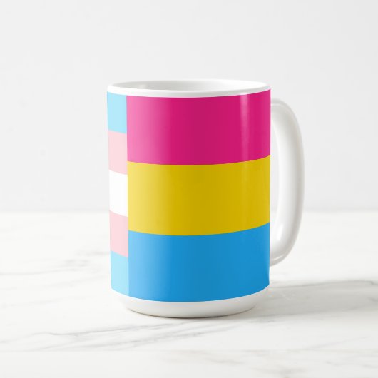 Transgender Pansexual Dual Pride Flag Kaffeetasse (VorderseiteRechts)