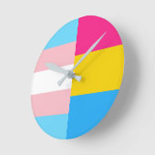Transgender Pansexual Dual Pride Flag Runde Wanduhr (Winkel)