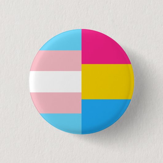 Transgender-Pansexuelle Doppel-Stolzflagge Button (Vorderseite)
