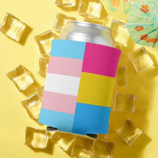 Transgender-Pansexuelle Doppel-Stolzflagge Dosenkühler (In Situ Sommer)