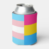 Transgender-Pansexuelle Doppel-Stolzflagge Dosenkühler (Kanne Vorderseite)