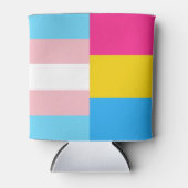 Transgender-Pansexuelle Doppel-Stolzflagge Dosenkühler (Vorderseite)