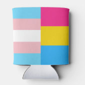 Transgender-Pansexuelle Doppel-Stolzflagge Dosenkühler (Rückseite)