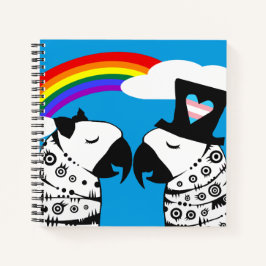 Transgender Parrot Boy mit Freundin Notizblock