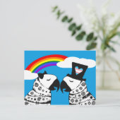 Transgender Parrot Boy mit Freundin Postkarte (Stehend Vorderseite)