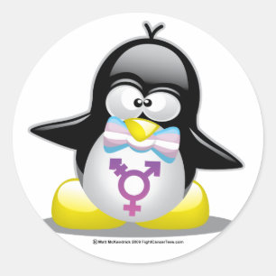 Transgender Penguin Runder Aufkleber