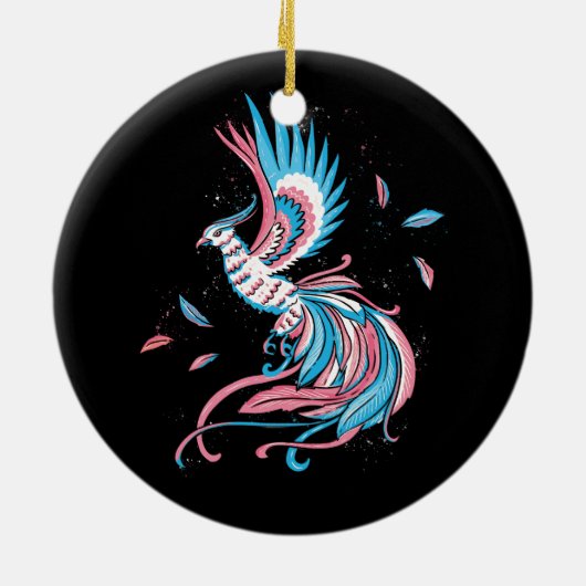 Transgender Phoenix Reborn Transsexual Flag LGBT T Keramik Ornament (Hinten)