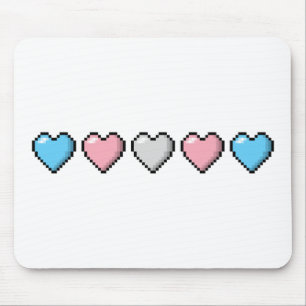 Transgender-Pixel-Herzen Mousepad