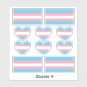 Transgender-Pricing-Aufkleber für Herz und Flagge Aufkleber (Blatt)