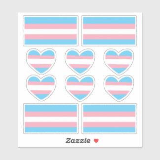 Transgender-Pricing-Aufkleber für Herz und Flagge Aufkleber
