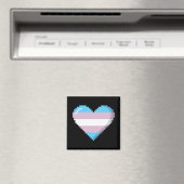 Transgender Pride 8-Bit Pixel Herz Magnet (In Situ (Geschirrspüler))