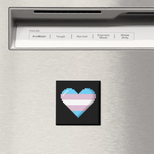 Transgender Pride 8-Bit Pixel Herz Magnet (In Situ (Geschirrspüler))