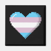 Transgender Pride 8-Bit Pixel Herz Magnet (Vorne)