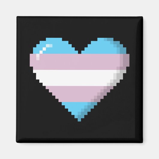 Transgender Pride 8-Bit Pixel Herz Magnet (Vorne)