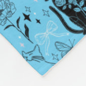 Transgender Pride Black Cat - Mystische Hexe Fleecedecke (Ecke)