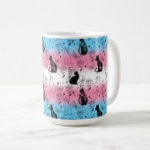 Transgender Pride Black Cat - Mystische Hexe Kaffeetasse (VorderseiteRechts)