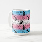 Transgender Pride Black Cat - Mystische Hexe Kaffeetasse (Vorderseite Links)