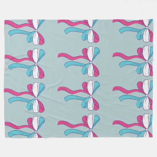 Transgender Pride Bows Fleecedecke (Vorderseite (Horizontal))