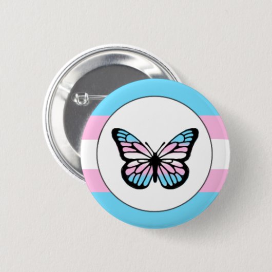 Transgender Pride Butterfly Button (Vorne & Hinten)