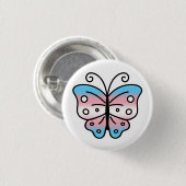 Transgender Pride Butterfly Pin Badge Button (Vorne & Hinten)