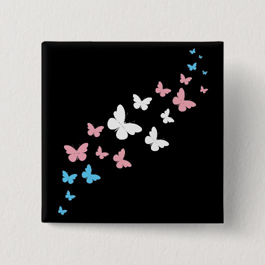 Transgender Pride Butterfly Trail Button (Vorderseite)
