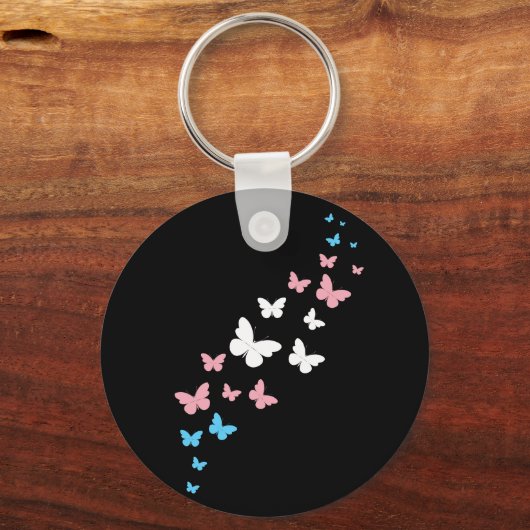Transgender Pride Butterfly Trail Schlüsselanhänger (Vorderseite)