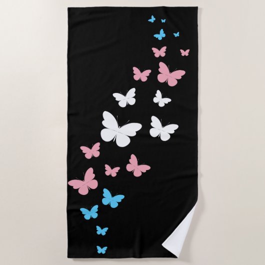 Transgender Pride Butterfly Trail Strandtuch (Vorderseite)