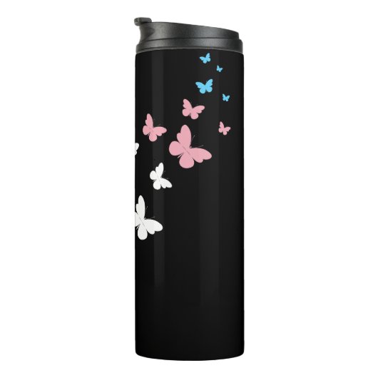 Transgender Pride Butterfly Trail Thermosbecher (Nach rechts gedreht)