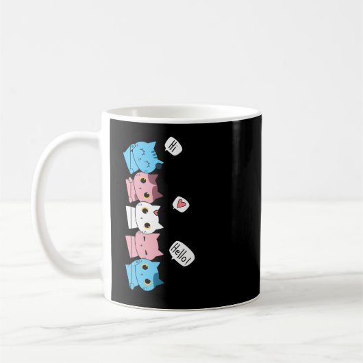 Transgender Pride Cat LGBT Trans Flag Niedliche Ka Kaffeetasse (Links)