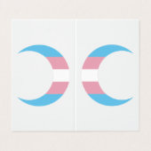 Transgender Pride Crescent Moons Greeting Card Visitenkarten (Außenseite Aufgefaltet)