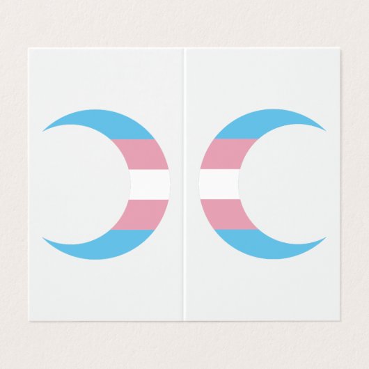 Transgender Pride Crescent Moons Greeting Card Visitenkarten (Außenseite Aufgefaltet)
