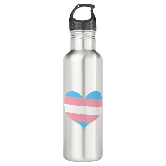 Transgender Pride Edelstahlflasche (Vorderseite)