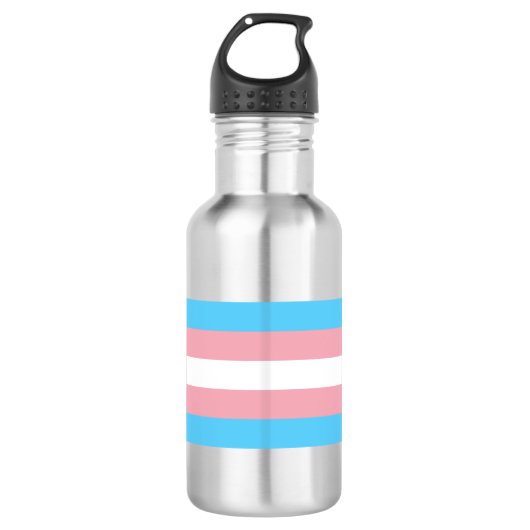 Transgender Pride Edelstahlflasche (Vorderseite)