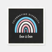 Transgender Pride feiert Diversity-Liebe-Quote Serviette (Vorderseite)