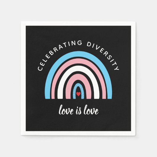 Transgender Pride feiert Diversity-Liebe-Quote Serviette (Vorderseite)
