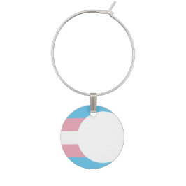 Transgender Pride Flag Crescent Moon Wine Charm Glasmarker