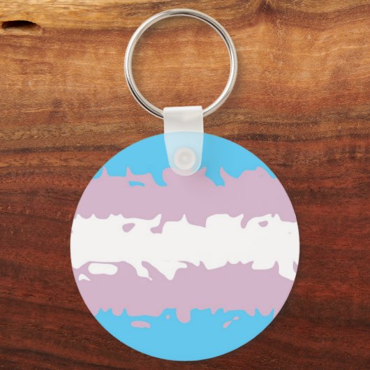 Transgender Pride Flag (Fuzzy) Schlüsselanhänger (Vorderseite)