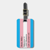 Transgender Pride Flag Gepäckanhänger (Vorderseite vertikal)