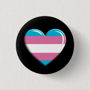 Transgender Pride Flag Herz geformt Button