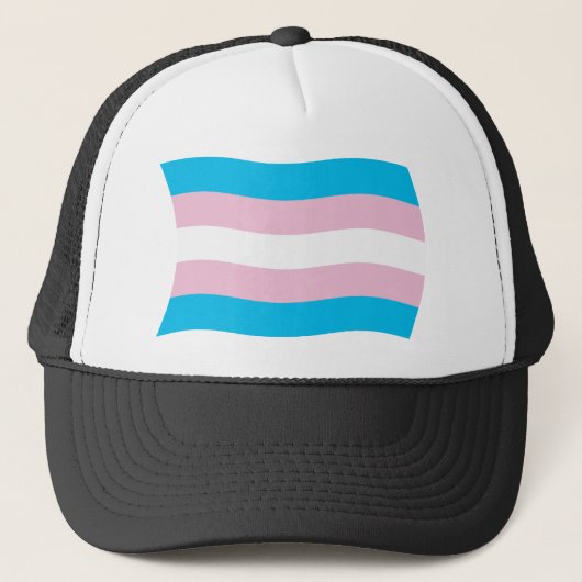 Transgender-Pride-Flag-Hut Truckerkappe (Vorderseite)