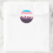Transgender-Pride-Flag mit Wellenhand Runder Aufkleber (Tasche)