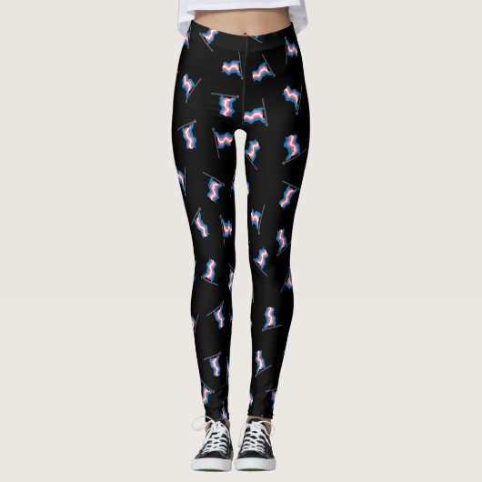 Transgender-Pride-Flag-Muster Leggings (Vorderseite)