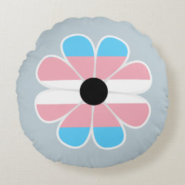 Transgender Pride Flag Pillow, trans-Flag Blume Rundes Kissen