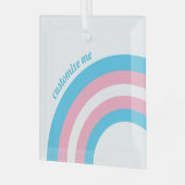 Transgender Pride Flag Regenbogen Custom Christmas Ornament Aus Glas (Vorderseite links)