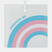 Transgender Pride Flag Regenbogen Custom Christmas Ornament Aus Glas (Vorderseite)