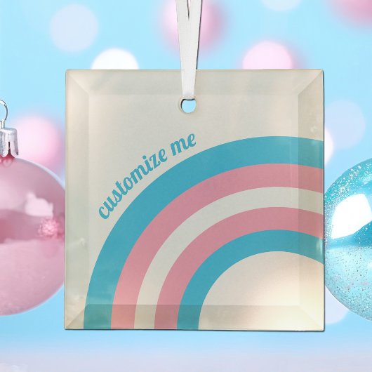 Transgender Pride Flag Regenbogen Custom Christmas Ornament Aus Glas