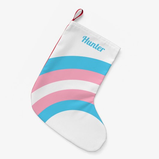 Transgender-Pride-Flag-Regenbogen-Personalisiert Kleiner Weihnachtsstrumpf (Vorderansicht (hängend))