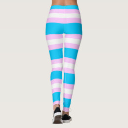 Transgender-Pride-Flag - Rosa, Blau, Weißer Streif Leggings