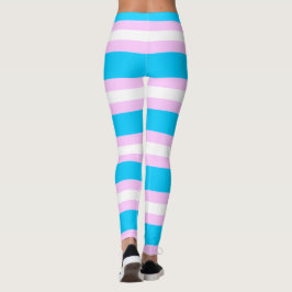 Transgender-Pride-Flag - Rosa, Blau, Weißer Streif Leggings